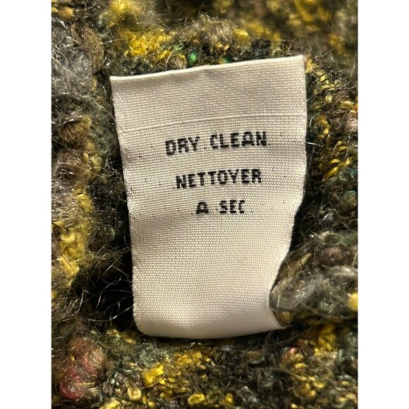 Talbots Women's Green Small Textured Button-Up Sweater Italy Mohair Wool - Picture 4 of 7